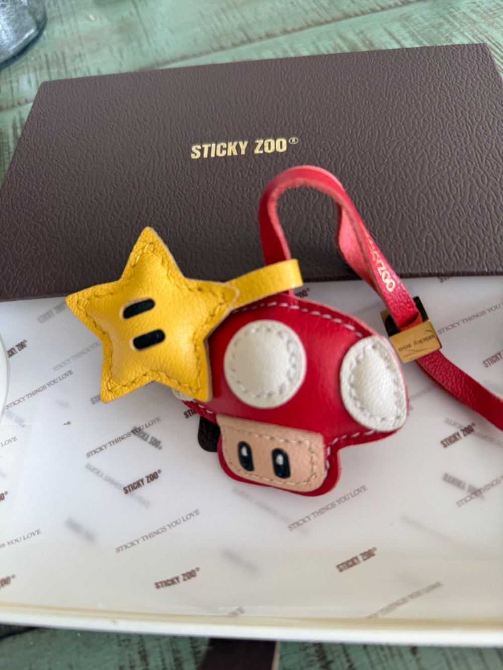 Sticky Zoo Mushroom Star Leather Charm